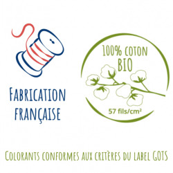 Tradilinge Drap plat 100% COTON BIOLOGIQUE BRONZE