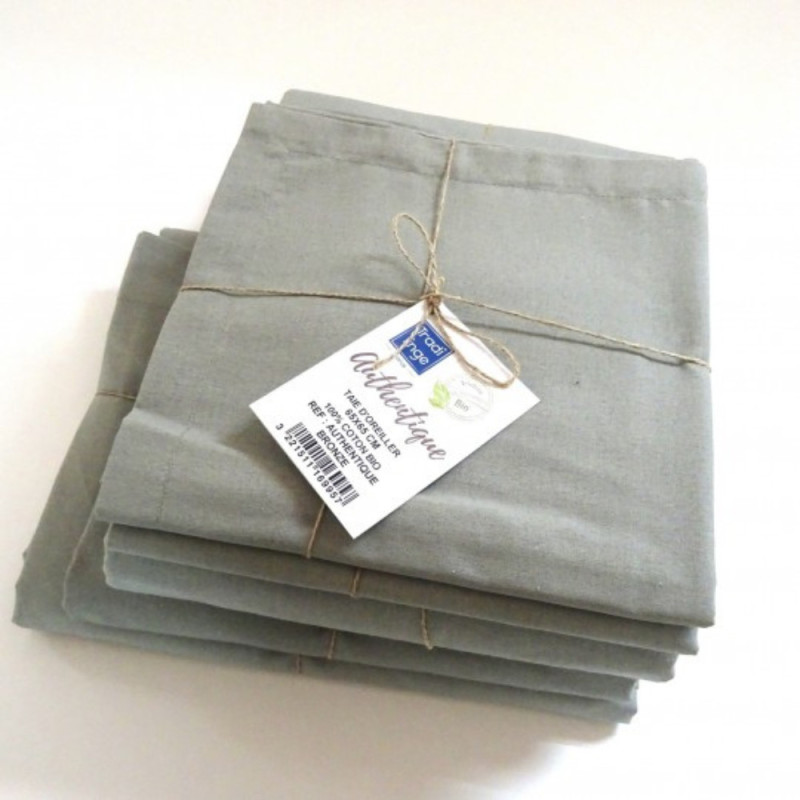 Tradilinge Housse de couette 100% COTON UNI BIOLOGIQUE BRONZE