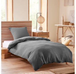 Parure de couette -NID D'ABEILLE- pour matelas 90x190