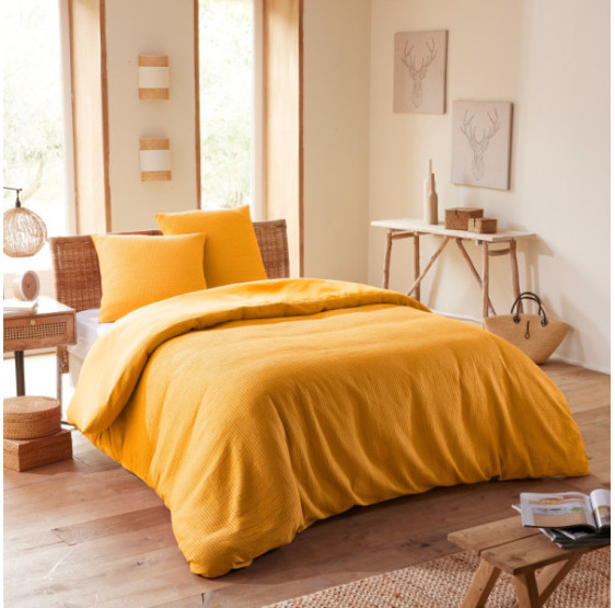 Parure de couette -NID D'ABEILLE- pour un matelas 140x190 ou 160x200