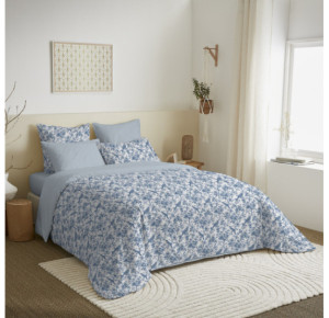 Pack Complet Housse de couette Imprimé BERANGERE BLEU