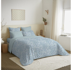 Pack Complet Housse de couette Imprimé CASHEMIRE BLEU