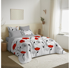Pack Complet Housse de couette Imprimé COQUELICOT
