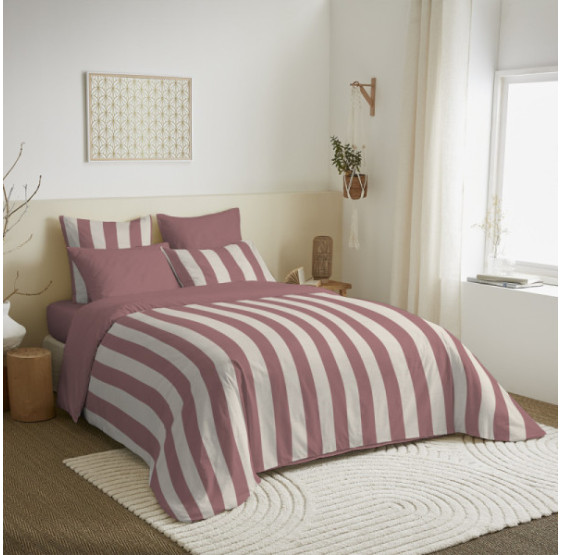 Pack Complet Housse de couette Imprimé DEAUVILLE POURPRE