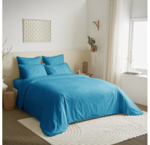 Pack Complet Housse de couette Unicolore Turquoise