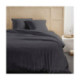 Parure de Couette 240x240 cm + 2 Taies d'oreiller 65x65 cm Gaze de Coton Fusain