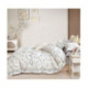 Parure de Couette Imprimé Double Face 260x240 cm + 2 Taies d'oreiller 65x65 cm Pastel Foliage