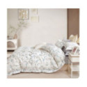 Parure de Couette Imprimé Double Face 260x240 cm + 2 Taies d'oreiller 65x65 cm Pastel Foliage