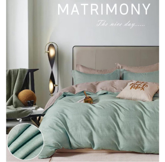 Parure de Couette Imprimé Double Face 240x220 cm + 2 Taies d'oreiller 65x65 cm Mint Serenity