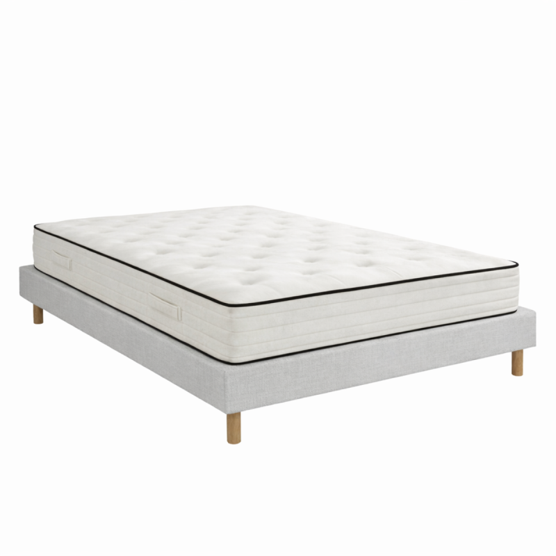 Essenzia Ensemble Matelas RessortsGRAND PALAIS 3000 + Sommier tradition Graphic 19 cm + Pieds