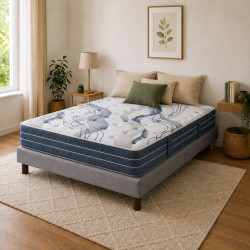 Ensemble literie personne forte BLUE BASE + Sommier HERCULE : matelas + sommier | 1001lits