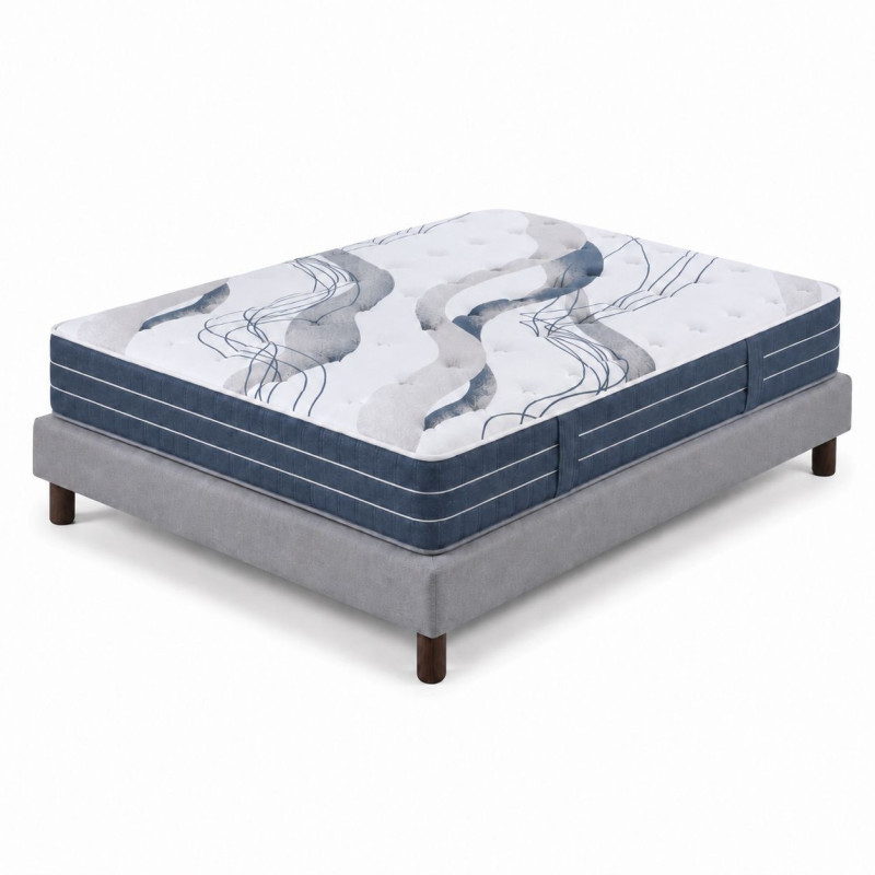 Alitea Hotel Ensemble Matelas RessortsBLUE BASE + Sommier HERCULE + pieds
