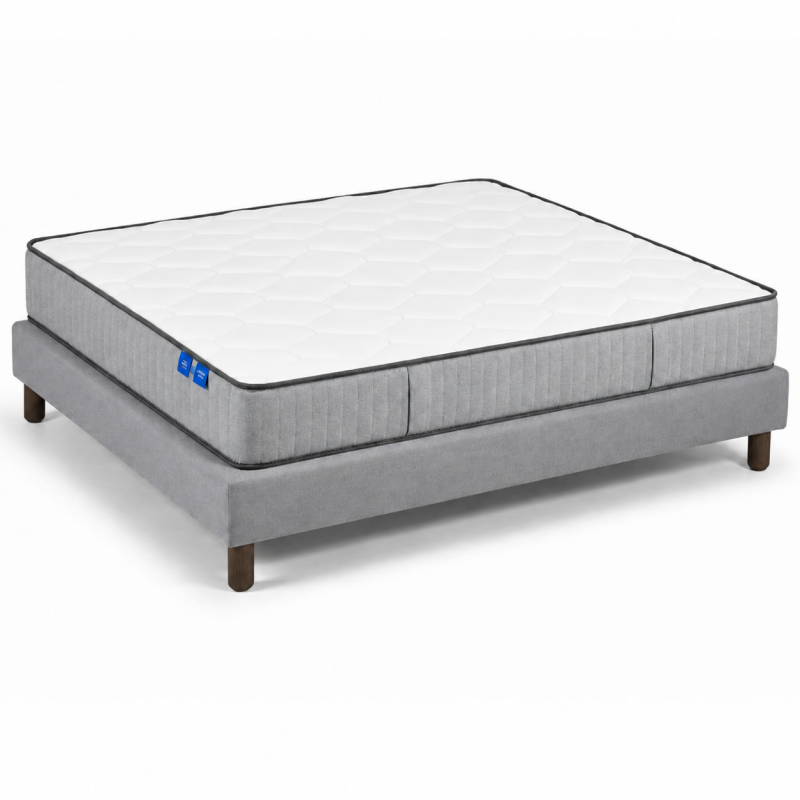 Alitea Hotel Ensemble Matelas Mousse et mousse à mémoire de formeBALANCE BASE EXTRA FERME + Sommier HERCULE + Pieds