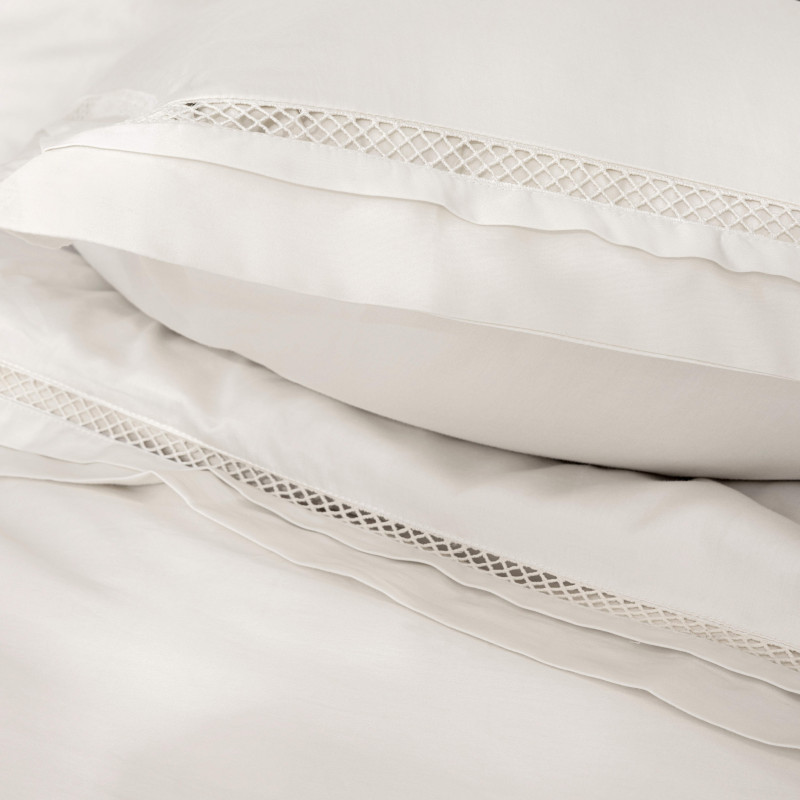 Coton Pur Parure de couette satin de coton brodé Autrefois