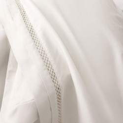 Coton Pur Drap plat satin de coton brodé Autrefois