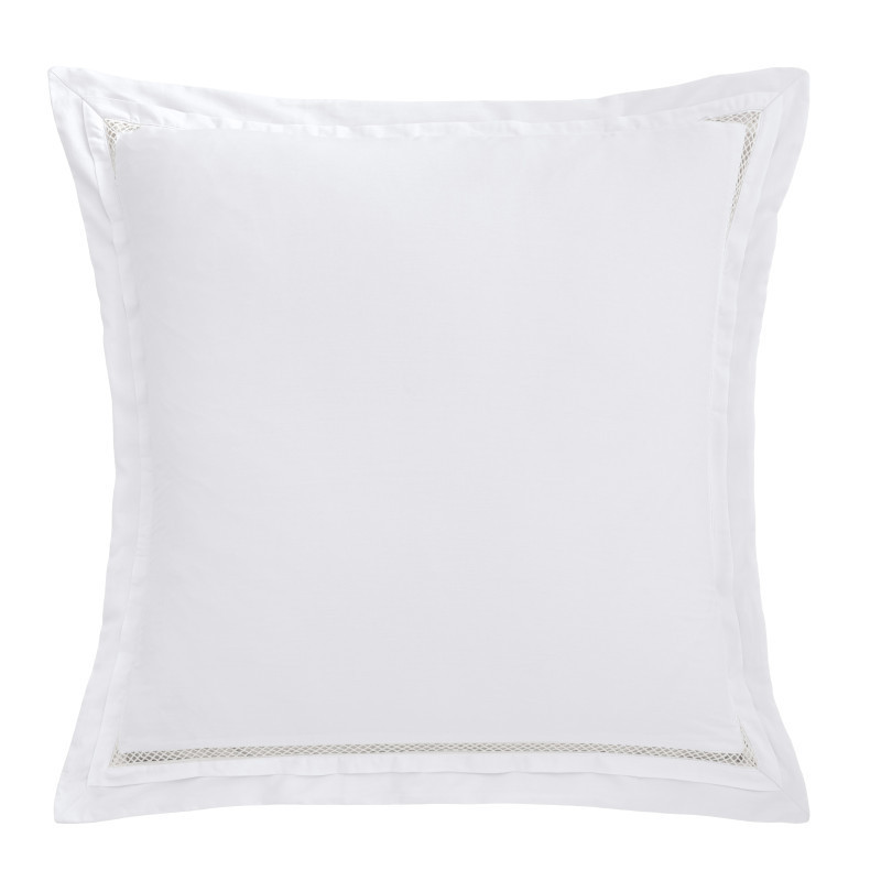 Coton Pur Taie d'oreiller satin de coton brodée Autrefois