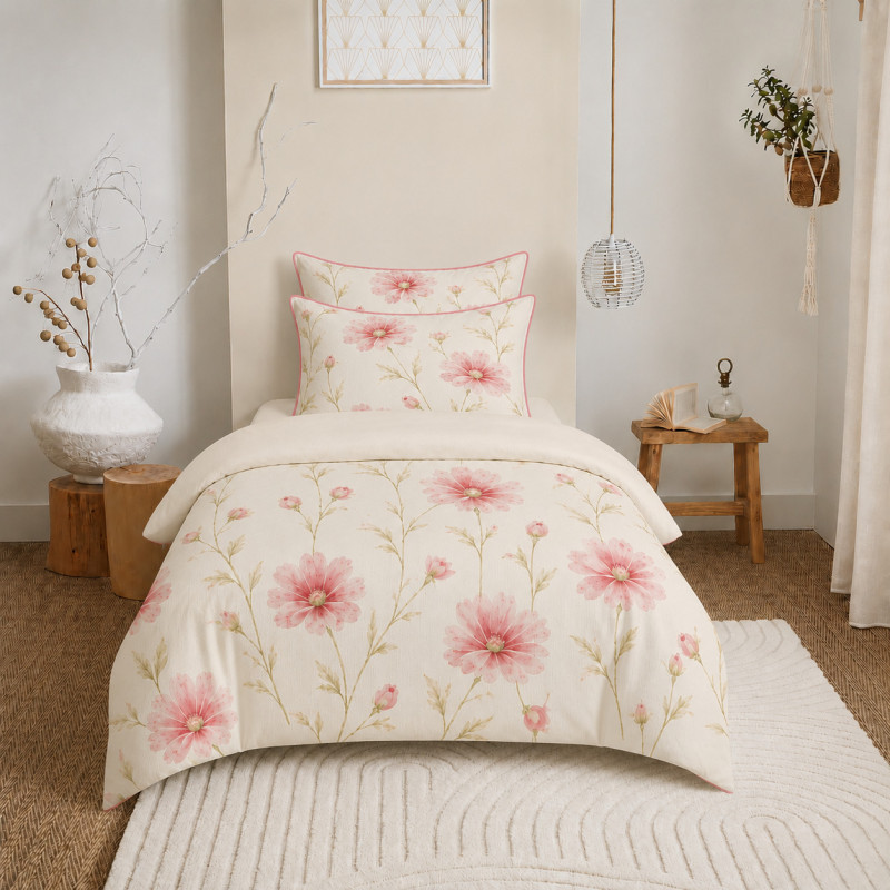 Coton Pur Pack housse de couette et drap housse imprimé 100 % coton – bonnet 30 cm