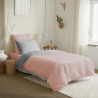 Coton Pur Pack housse de couette et drap housse bicolore 100 % coton
