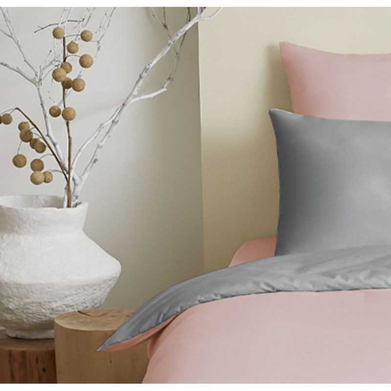 Coton Pur Pack housse de couette et drap housse bicolore 100 % coton