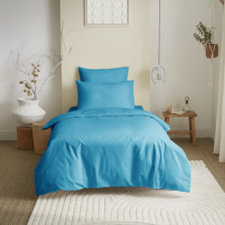 Coton Pur Pack housse de couette et drap housse uni 100 % coton