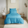 Coton Pur Pack housse de couette et drap housse uni 100 % coton