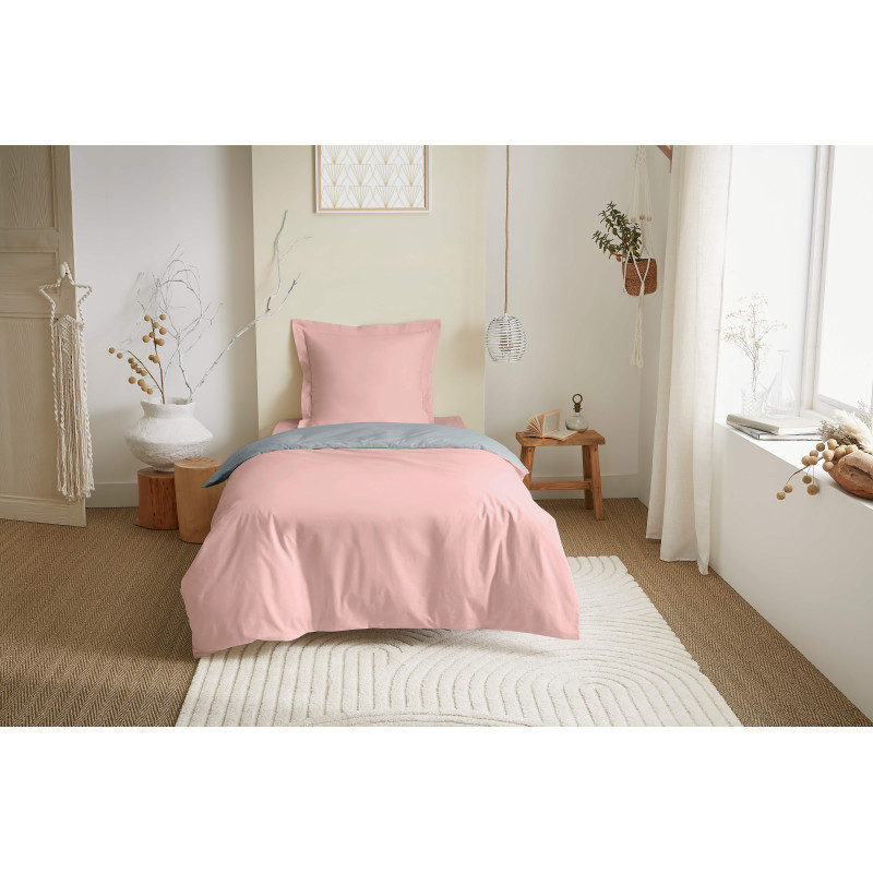Coton Pur Parure de couette réversible Duo Premium 100 % coton