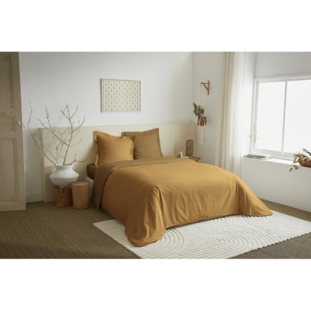 Parure de couette 3P "Duo Premium" Miel/Caramel 240x220
