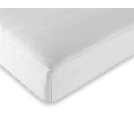 Drap housse "Duo Protect" imperméable 100% Coton 57 fils/cm² Neige 90 x 190 + 30