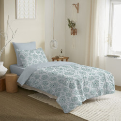 Coton Pur Pack housse de couette et drap housse imprimé 100 % coton – bonnet 25 cm