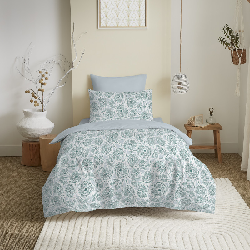 Coton Pur Pack housse de couette et drap housse imprimé 100 % coton – bonnet 25 cm