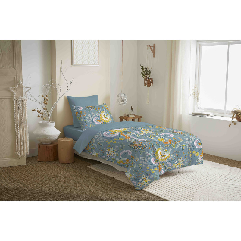Coton Pur Pack housse de couette et drap housse imprimé 100 % coton – bonnet 25 cm