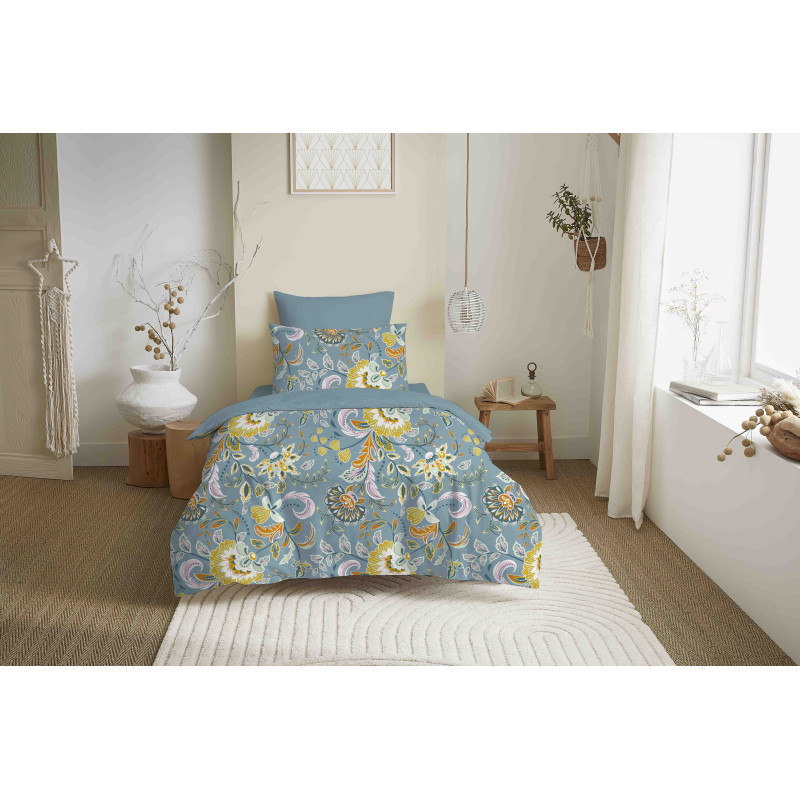 Coton Pur Pack housse de couette et drap housse imprimé 100 % coton – bonnet 25 cm