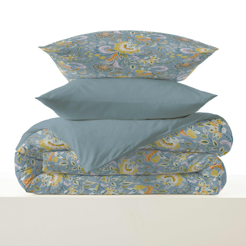 Coton Pur Pack housse de couette et drap housse imprimé 100 % coton – bonnet 25 cm