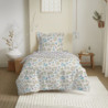 Coton Pur Parure de couette réversible 1 personne 100 % coton