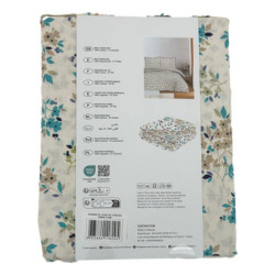 Coton Pur Parure de couette réversible 1 personne 100 % coton