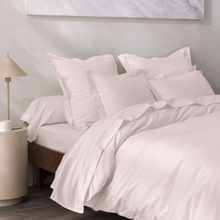 Taie de traversin Percale Pur Coton Peigné Longues Fibres 80 Fils/cm² Rose 45 x 185