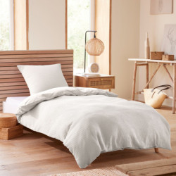 Coton Pur Parure de couette nid d'abeille 100 % coton