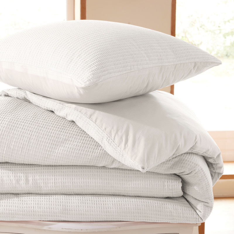 Coton Pur Parure de couette nid d'abeille 100 % coton
