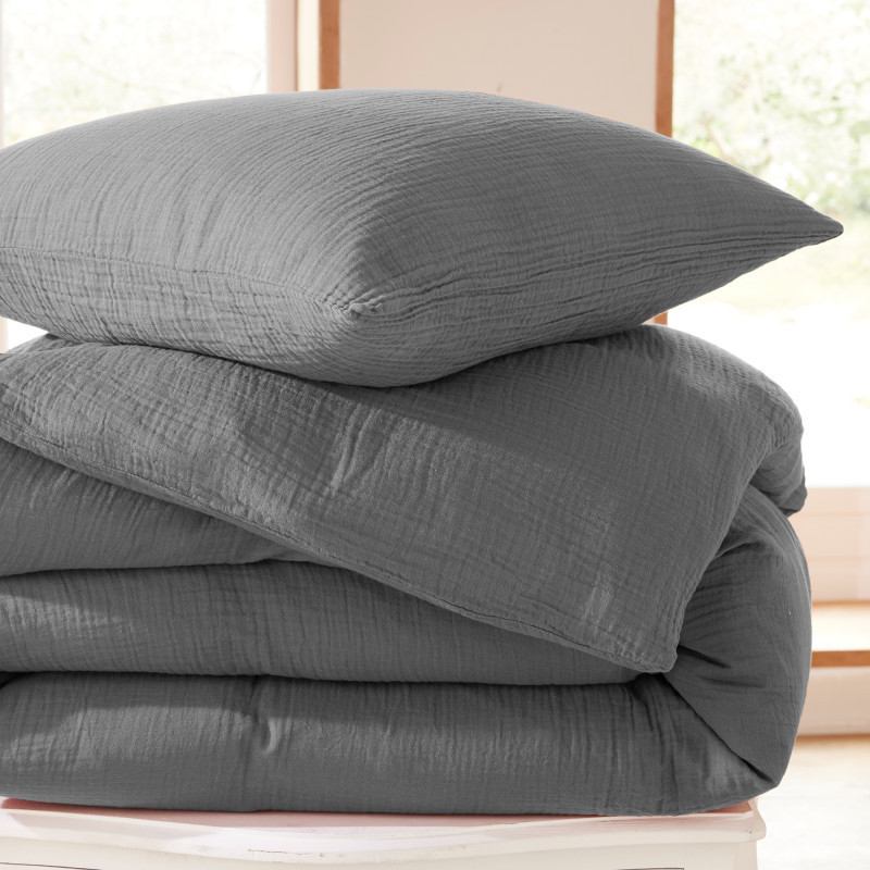 Coton Pur Pack housse de couette et drap housse gaze de coton