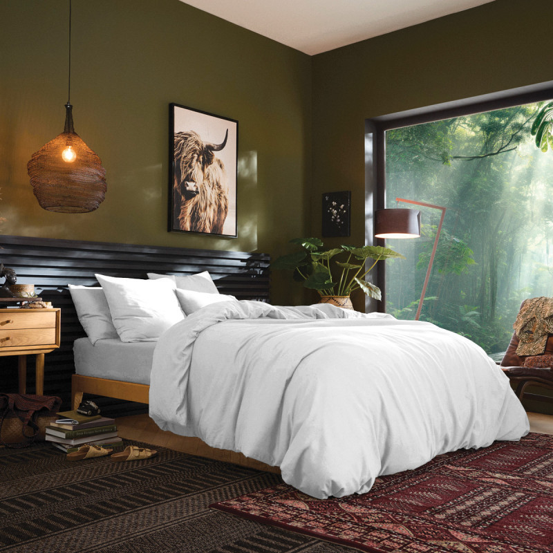 Coton Pur Housse de couette 100 % coton 57 fils