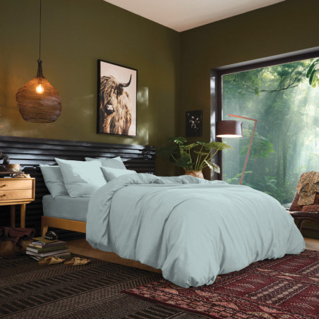 Drap Plat 100% Coton Menthe 180x290