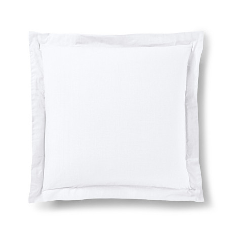 Taie d'oreiller 100% Coton Volant plat piqué Neige 63x63