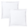 Coton Pur Taie d'oreiller 100 % coton à volant plat piqué