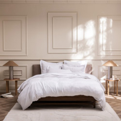 Coton Pur Housse de couette satin de coton 120 fils à fines rayures Prestige