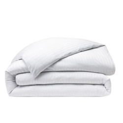 Coton Pur Housse de couette satin de coton 120 fils à fines rayures Prestige