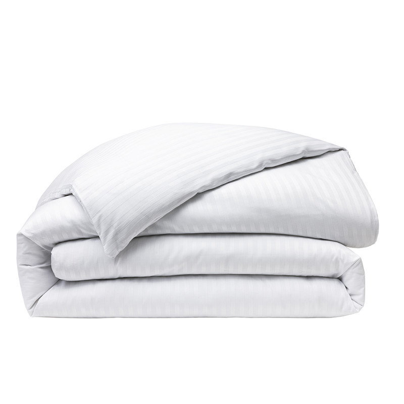 Coton Pur Housse de couette satin de coton 120 fils à fines rayures Prestige