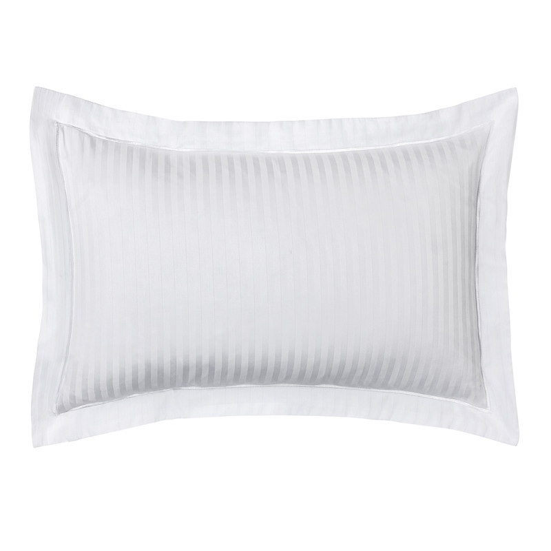Coton Pur Taie d'oreiller satin de coton 120 fils à fines rayures Prestige