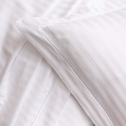 Coton Pur Taie d'oreiller satin de coton 120 fils à fines rayures Prestige