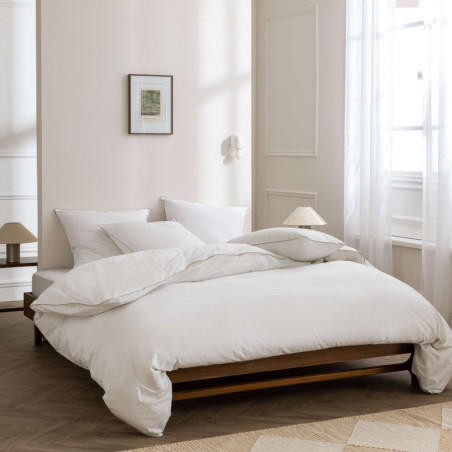 Taie d'oreiller – Percale de coton 80 fils – Passepoil – Solstice Lin 50x70