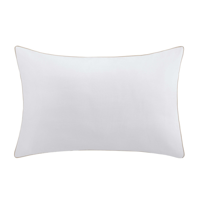Coton Pur Taie d'oreiller percale de coton à passepoil Solstice